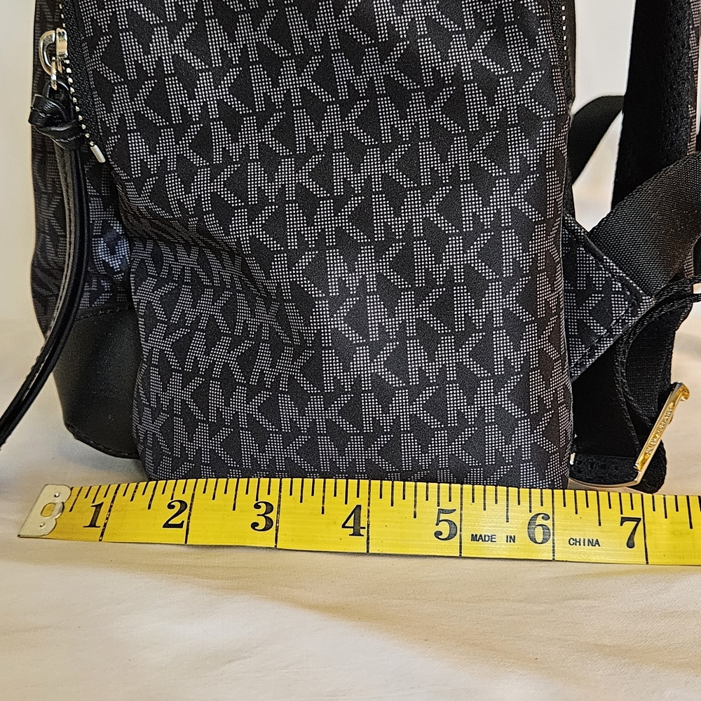 Michael Kors Women's Black Signature MK Backpack - Picture 5 of 8